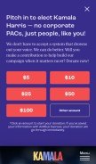 How kamalaharris.org looks like on a mobile device such as an iPhone.