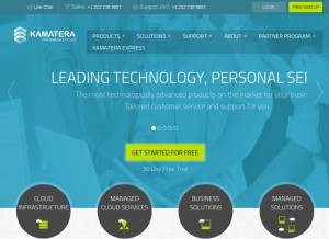 How kamatera.com looks like on a tablet such as an iPad.