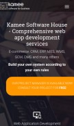 How kamee-software.com looks like on a mobile device such as an iPhone.