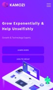 How kamozi.io looks like on a mobile device such as an iPhone.