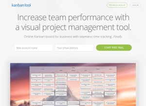 How kanbantool.com looks like on a tablet such as an iPad.