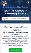 How kansaslicenseplate.com looks like on a mobile device such as an iPhone.