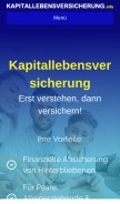 How kapitallebensversicherung.info looks like on a mobile device such as an iPhone.