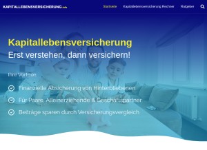 How kapitallebensversicherung.info looks like on a tablet such as an iPad.