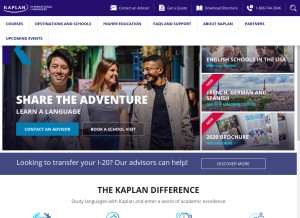 How kaplaninternational.com looks like on a tablet such as an iPad.