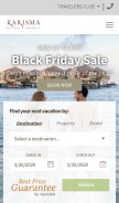 How karismahotels.com looks like on a mobile device such as an iPhone.
