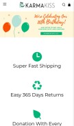 How karmakiss.com looks like on a mobile device such as an iPhone.
