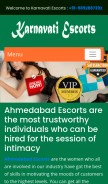 How karnavatiescorts.com looks like on a mobile device such as an iPhone.