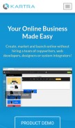 How kartra.com looks like on a mobile device such as an iPhone.