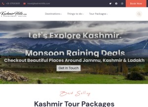 How kashmirhills.com looks like on a tablet such as an iPad.