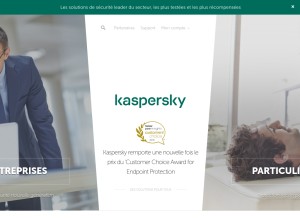 How kaspersky.com looks like on a tablet such as an iPad.