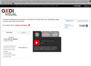 How kataweb.it looks like on a tablet such as an iPad.