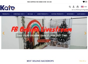 How katebackdrop.com looks like on a tablet such as an iPad.