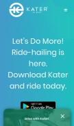 How kater.com looks like on a mobile device such as an iPhone.