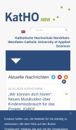 How katho-nrw.de looks like on a mobile device such as an iPhone.