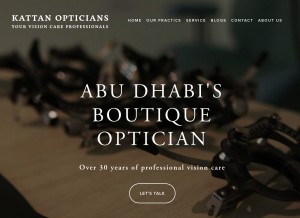 How kattanopticians.com looks like on a tablet such as an iPad.