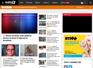How katu.com looks like on a tablet such as an iPad.