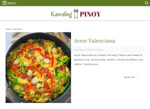 How kawalingpinoy.com looks like on a tablet such as an iPad.