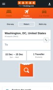 How kayak.ae looks like on a mobile device such as an iPhone.