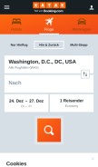 How kayak.ch looks like on a mobile device such as an iPhone.