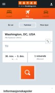 How kayak.no looks like on a mobile device such as an iPhone.
