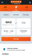 How kayak.se looks like on a mobile device such as an iPhone.