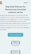 How kayako.com looks like on a mobile device such as an iPhone.