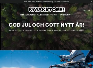 How kayakstore.se looks like on a tablet such as an iPad.