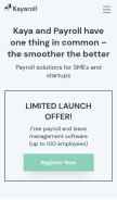 How kayaroll.com looks like on a mobile device such as an iPhone.