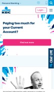 How kbc.ie looks like on a mobile device such as an iPhone.
