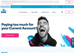 How kbc.ie looks like on a tablet such as an iPad.
