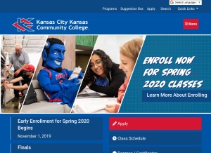 How kckcc.edu looks like on a tablet such as an iPad.