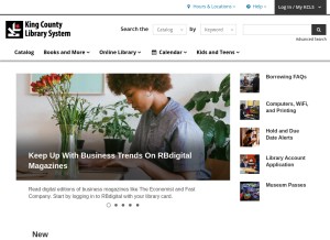 How kcls.org looks like on a tablet such as an iPad.