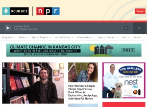 How kcur.org looks like on a tablet such as an iPad.
