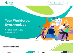 How kdanmobile.com looks like on a tablet such as an iPad.