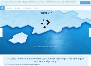 How kde.org looks like on a tablet such as an iPad.