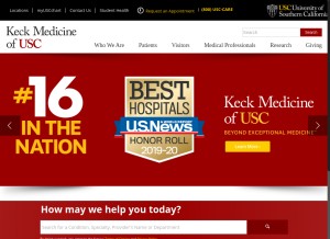 How keckmedicine.org looks like on a tablet such as an iPad.