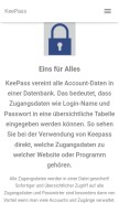 How keepass.to looks like on a mobile device such as an iPhone.