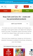 How keepcalms.com looks like on a mobile device such as an iPhone.