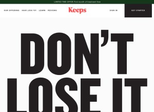 How keeps.com looks like on a tablet such as an iPad.