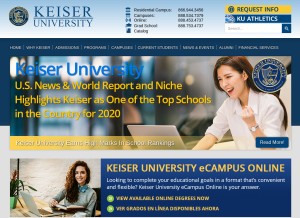 How keiseruniversity.edu looks like on a tablet such as an iPad.