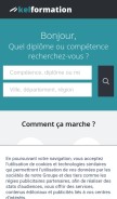 How kelformation.com looks like on a mobile device such as an iPhone.