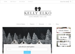 How kellyelko.com looks like on a tablet such as an iPad.