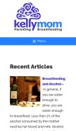 How kellymom.com looks like on a mobile device such as an iPhone.