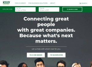 How kellyservices.us looks like on a tablet such as an iPad.