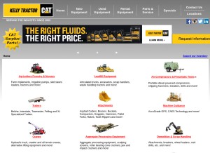 How kellytractor.com looks like on a tablet such as an iPad.