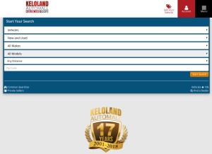 How kelolandautomall.com looks like on a tablet such as an iPad.