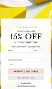 How kendrascott.com looks like on a mobile device such as an iPhone.