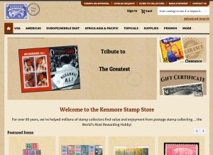 How kenmorestamp.com looks like on a tablet such as an iPad.