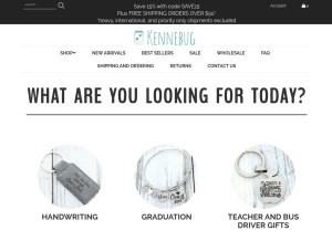 How kennebugboutique.com looks like on a tablet such as an iPad.